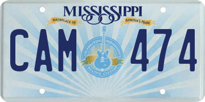 MS license plate CAM474
