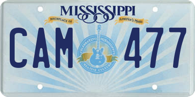 MS license plate CAM477