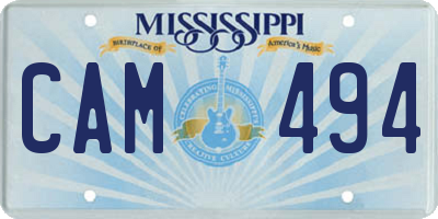 MS license plate CAM494
