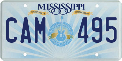 MS license plate CAM495
