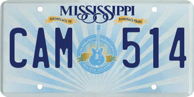 MS license plate CAM514