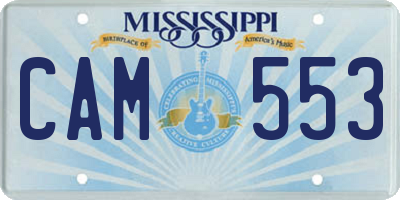 MS license plate CAM553