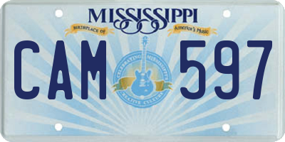 MS license plate CAM597