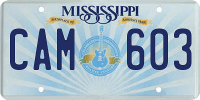 MS license plate CAM603