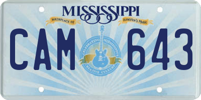 MS license plate CAM643