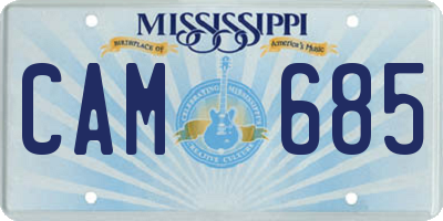 MS license plate CAM685