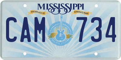 MS license plate CAM734