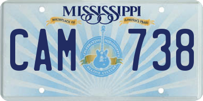 MS license plate CAM738