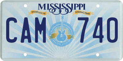 MS license plate CAM740