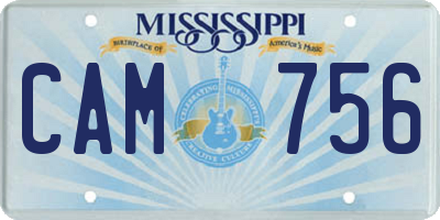 MS license plate CAM756