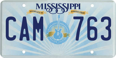 MS license plate CAM763