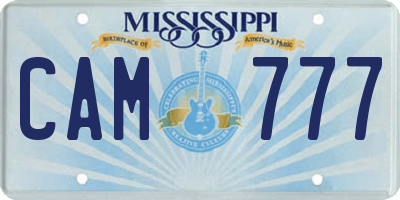 MS license plate CAM777