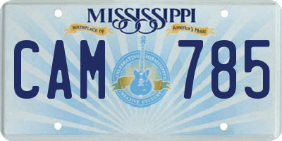 MS license plate CAM785