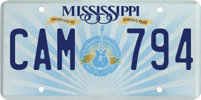 MS license plate CAM794