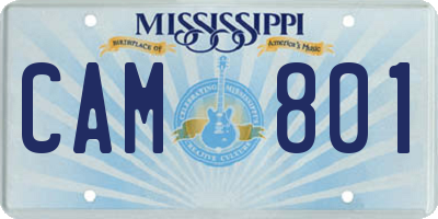 MS license plate CAM801