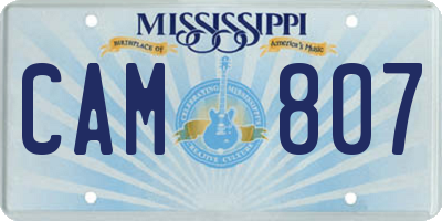 MS license plate CAM807