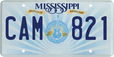 MS license plate CAM821