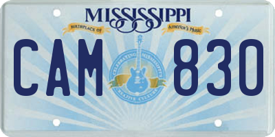 MS license plate CAM830