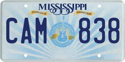 MS license plate CAM838