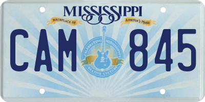 MS license plate CAM845