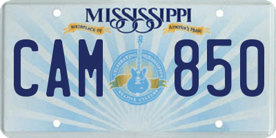 MS license plate CAM850