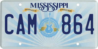 MS license plate CAM864