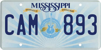 MS license plate CAM893