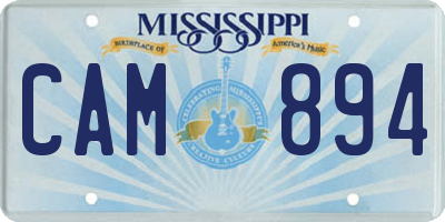 MS license plate CAM894