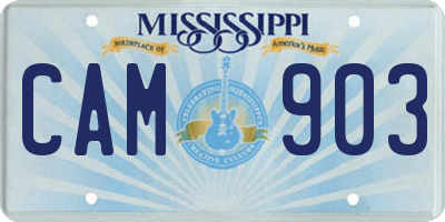 MS license plate CAM903