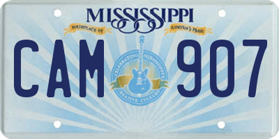 MS license plate CAM907