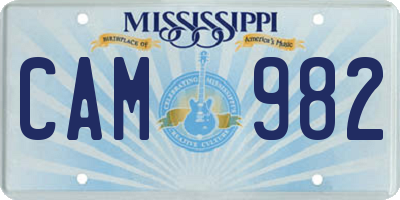MS license plate CAM982