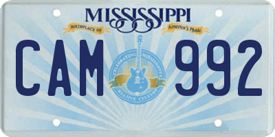 MS license plate CAM992