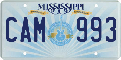 MS license plate CAM993
