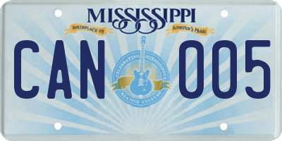 MS license plate CAN005