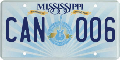 MS license plate CAN006