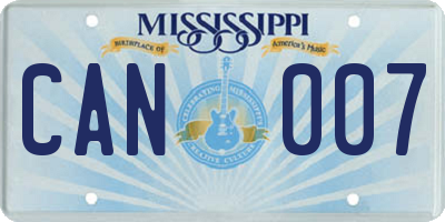 MS license plate CAN007