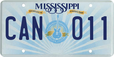 MS license plate CAN011