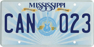 MS license plate CAN023