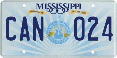 MS license plate CAN024
