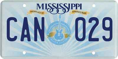 MS license plate CAN029