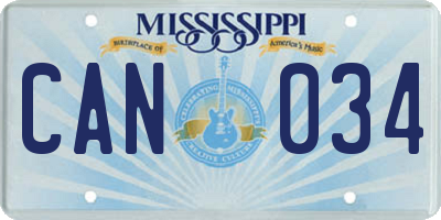 MS license plate CAN034