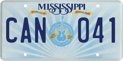 MS license plate CAN041