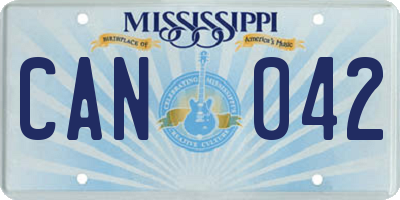 MS license plate CAN042