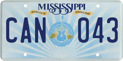 MS license plate CAN043