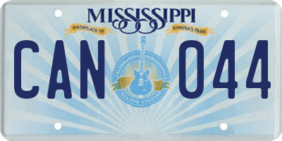 MS license plate CAN044