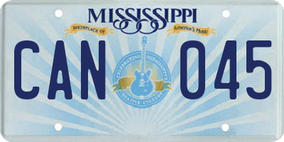 MS license plate CAN045