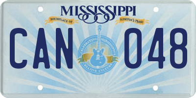 MS license plate CAN048