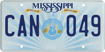 MS license plate CAN049