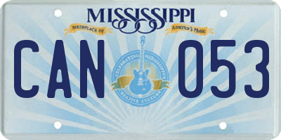 MS license plate CAN053