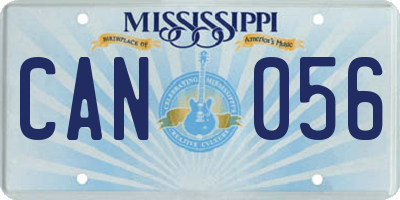 MS license plate CAN056